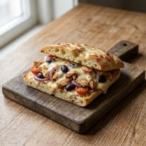 Focaccia med kyckling- mozzarella